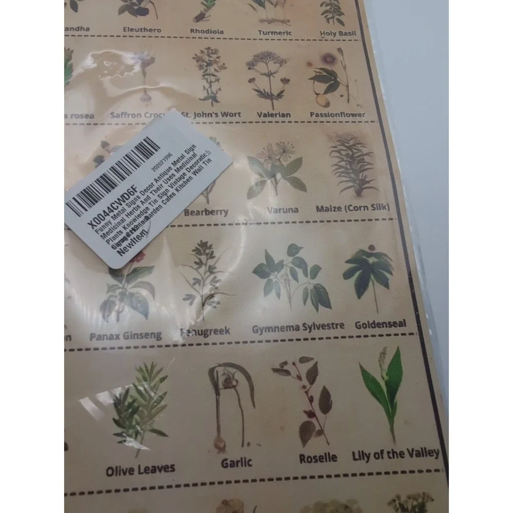 Medicinal Herbs And There Uses-Steel Decor Sign 12x8‎